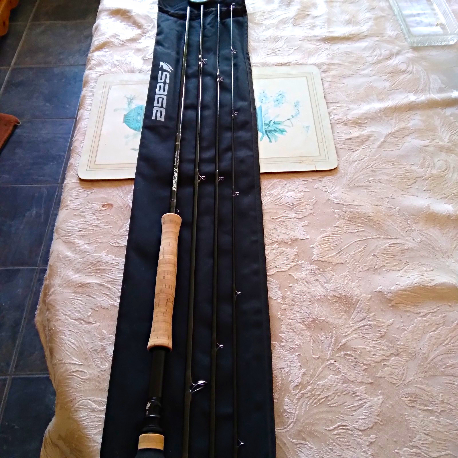 SAGE  X Fly Rod 10ft, 6 Weight 4-Piece Graphite with Cork Handle & Fight Butt .