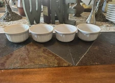 Corning Ware FRENCH WHITE Ramekins Stoneware 4 oz 115. mL Set Of 4 Nice