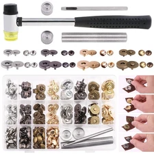 64 Sets Button Clasps Snaps Button Closure Sew in Bag Closure Round Button fo...