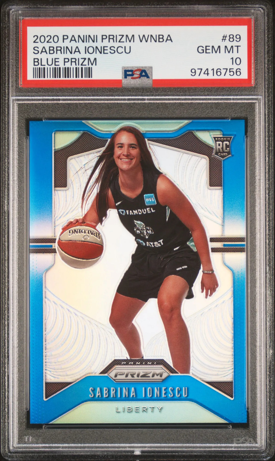 2020 Panini Prizm WNBA Sabrina Ionescu #89 Blue PSA 10