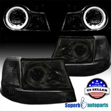 Fits 1998-2000 Ford Ranger Smoke Halo Projector Headlights Corner Signal Lights Fits 1998-2000 Ford Ranger Smoke Halo Projector Headlights Corner Signal Lights