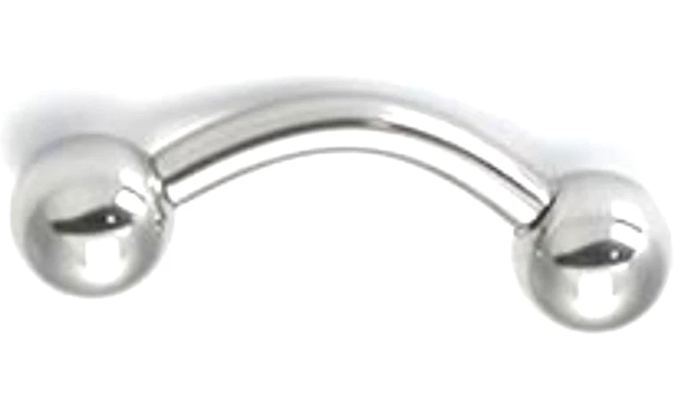 Barra curvada doblada RPA oreja roscada internamente acero quirúrgico pulido 10 g-00 g Foto 3 de 4