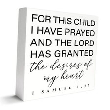 Christian Wooden Box Sign - Nursery Newborn Baby Religious Scripture Decor F