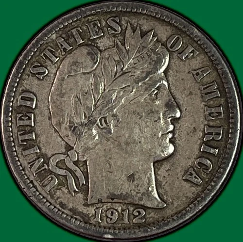 1912-D Barber Dime Extremely Fine XF Coin #33892