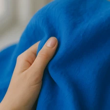 Star Command Blue Linen Fabric by the Yard – Ideal for Fashion & Home Décor