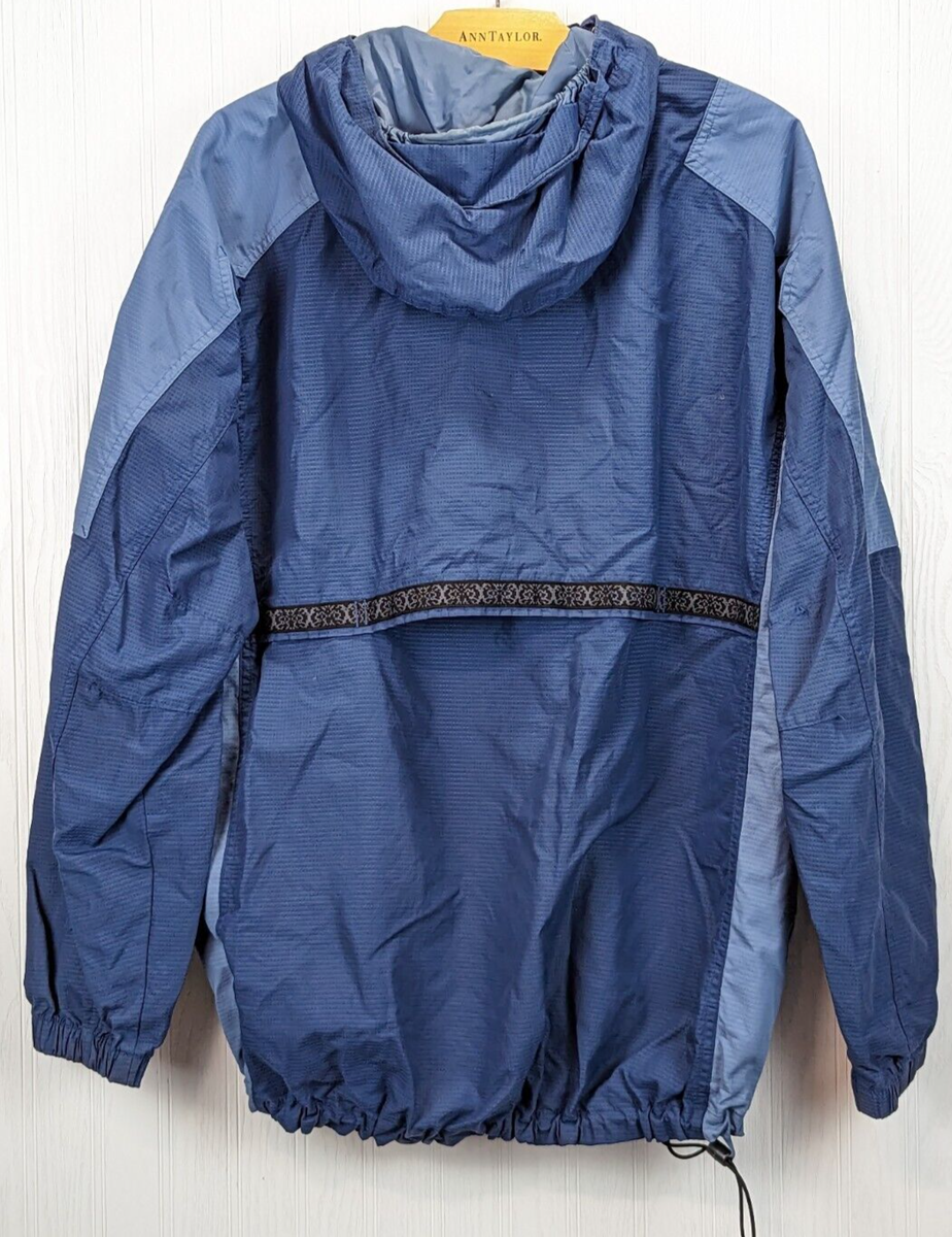 Columbia Anorak Men's 90s Blue Aztec Nylon Windbreaker Full Columbia Anorak Men's 90s Blue Aztec Nylon Windbreaker Full