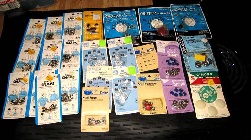 Vintage Scovill, EZ International, Dritz, Gripper Snaps & Fasteners - HUGE LOT
