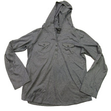 Marmot Hoodie Womens Large Long Sleeve 1/4 Button Gray Hooded Pullover