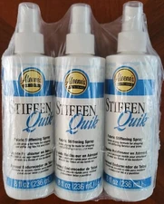 Aleene's Stiffen Quick Fabric Stiffening Spray 8 oz Pack of 3 Bottles 15581