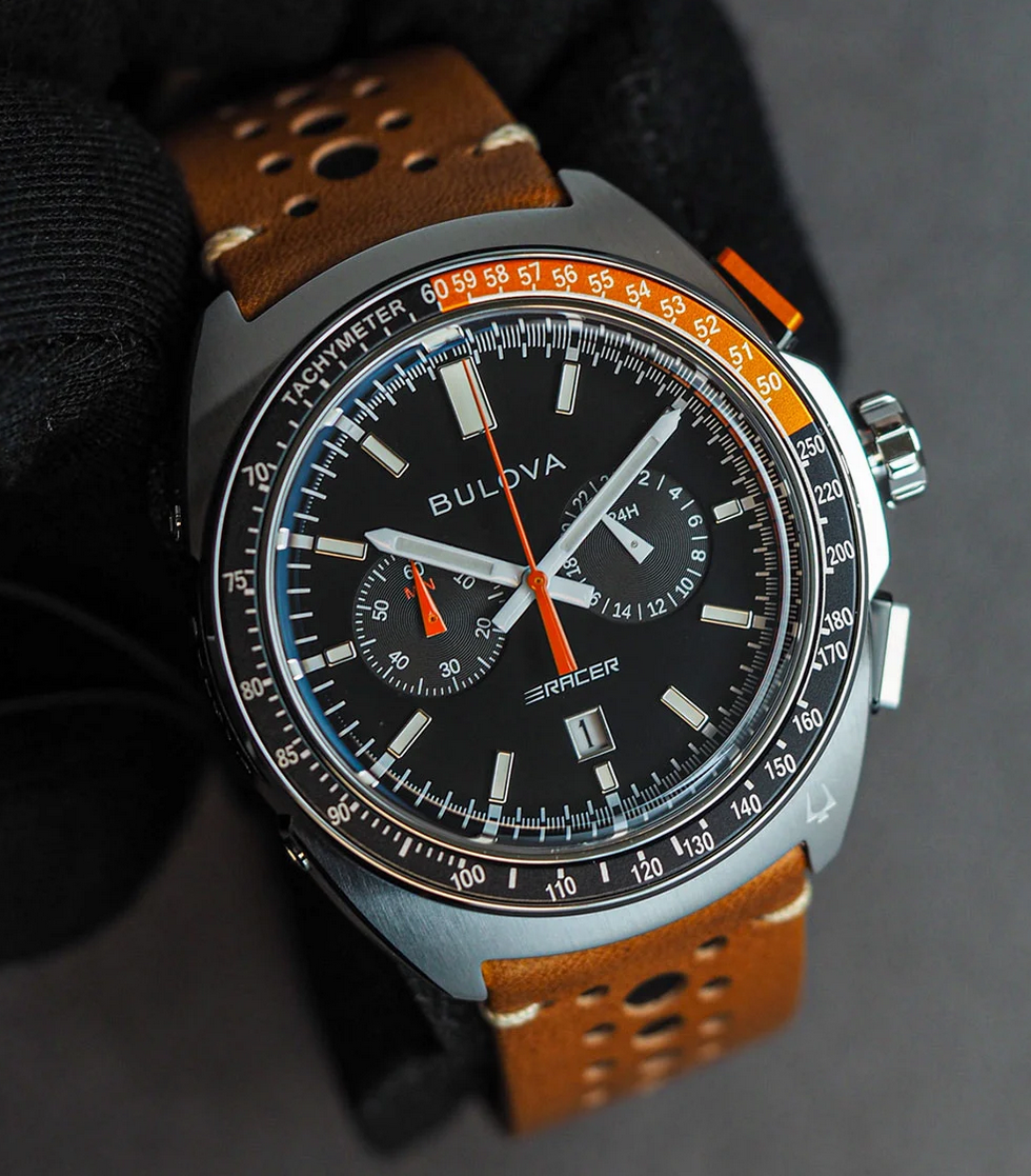 Bulova Racer Black Dial 98B427 Sapphire Crystal Chronograph Men's