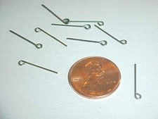 100 VINTAGE SILVER PLATED CRAFTING JEWELRY 16mm. EYE PINS L931
