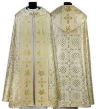 Cream Gothic Cope with stole Vestment Capa pluvial Crema Piviale Chape K021K14