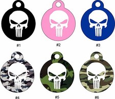 Pet Tags Personalized Pet ID tag for Dog and Cat ROUND Tags Charm PUNISHER
