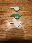LOT 3 1958 Vintage Premium Cracker Jack Prize Toy Whistle Charm Blue Green White — photo 2