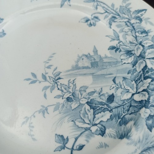 12 ASSIETTES À DESSERT EN FAÏENCE DE GIEN Modèle PAYSAGES - Foto 13 di 18