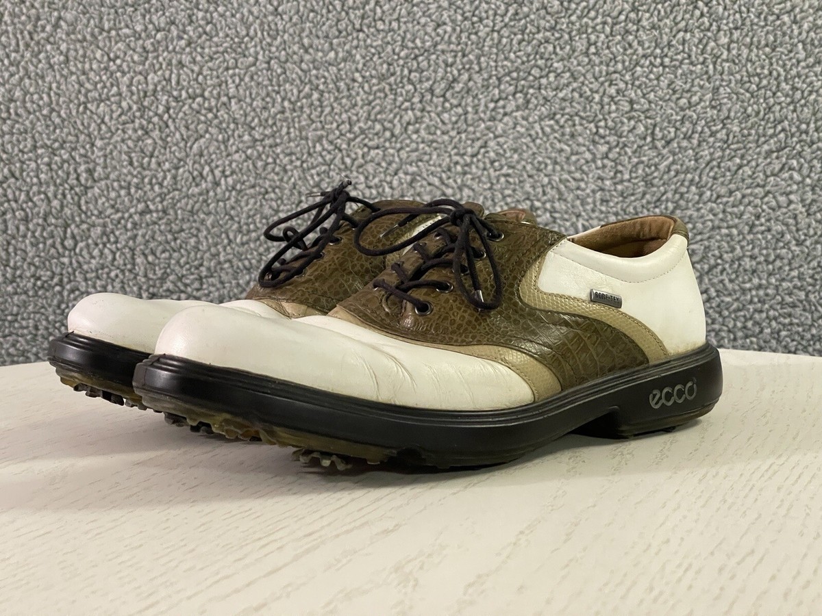 ECCO GORE-TEX ゴルフシューズ 44 ECCO Golf Shoes Men's 44 / 10 White Saddle Leather Gore-Tex