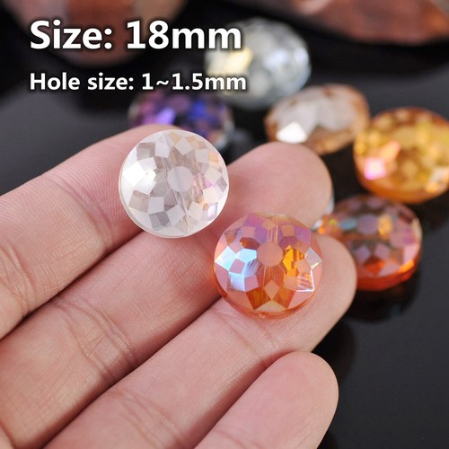 10pcs 14mm 18mm Matte Oblate Rondelle Faceted Crystal Glass Beads for Jewelry - Picture 5 of 20