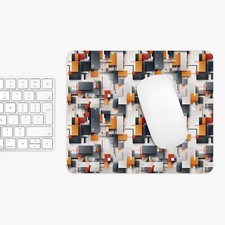 Geometric Abstract-styled Mouse Pad - Non-Slip Neoprene  Round  Rectangle