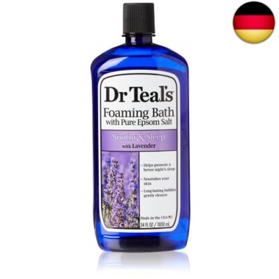Dr Teal's Pure Epsom Salt Foaming Bath, Schaumbad für Beruhigung und Schlaf, 