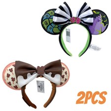 Disney- Chocolate Ice Cream Ears Oogie Boogie Bash Jack Halloween Headband 2pcs