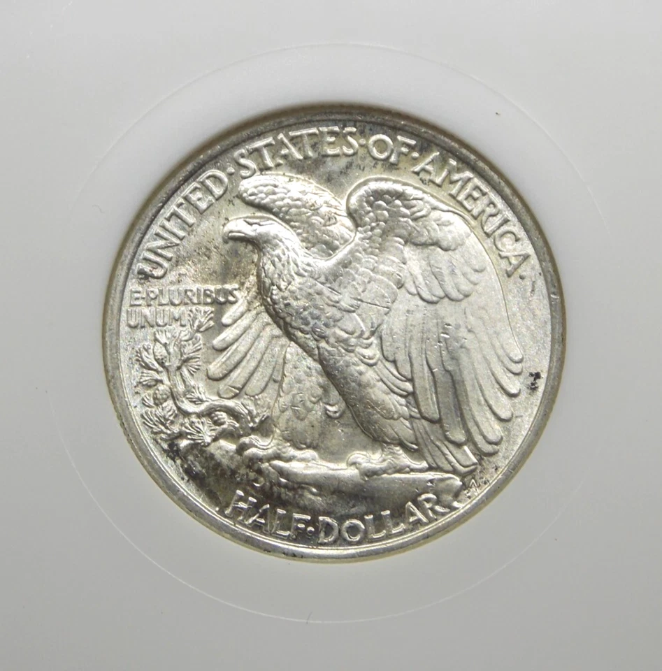 1947 "P" Walking Liberty Half Dollar 50c NGC MS64 #018 BU Old FATTY ECC&C, Inc. - Image 2 of 4