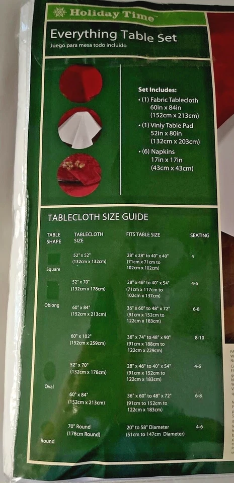 Everything Table Set - NEW - Tablecloth - Pad - (6) Napkins ~ 60 x 84 Oblong NIP - Image 4 of 4