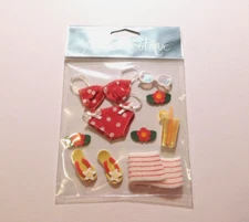 Jolee's Boutique Brand New Package Beach Bikini Dimentionsal Stickers