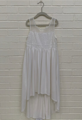 Blush By Us Angels Girls Size 10 Formal White High Low Sleeveless Dress