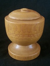 Vintage hand turned wood lidded jar