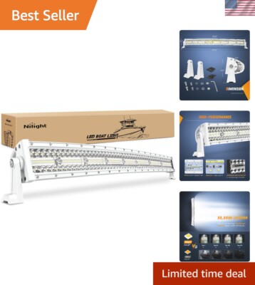 Marine LED Light Bar Navigation Lights 33 Inch Curved White Spot Flood Combo ...