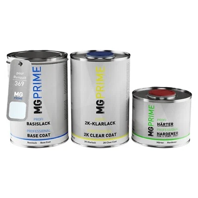 Peinture voiture kit de pot pour Renault 369 Blanc Glacier Arktis Weiss 2,5l - Photo 1/4