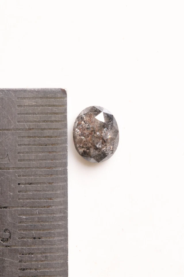 1.17Ct Natural Clear Black Salt & Pepper Oval Shape Loose Diamond 7.34mm DB85 - Image 4 of 4