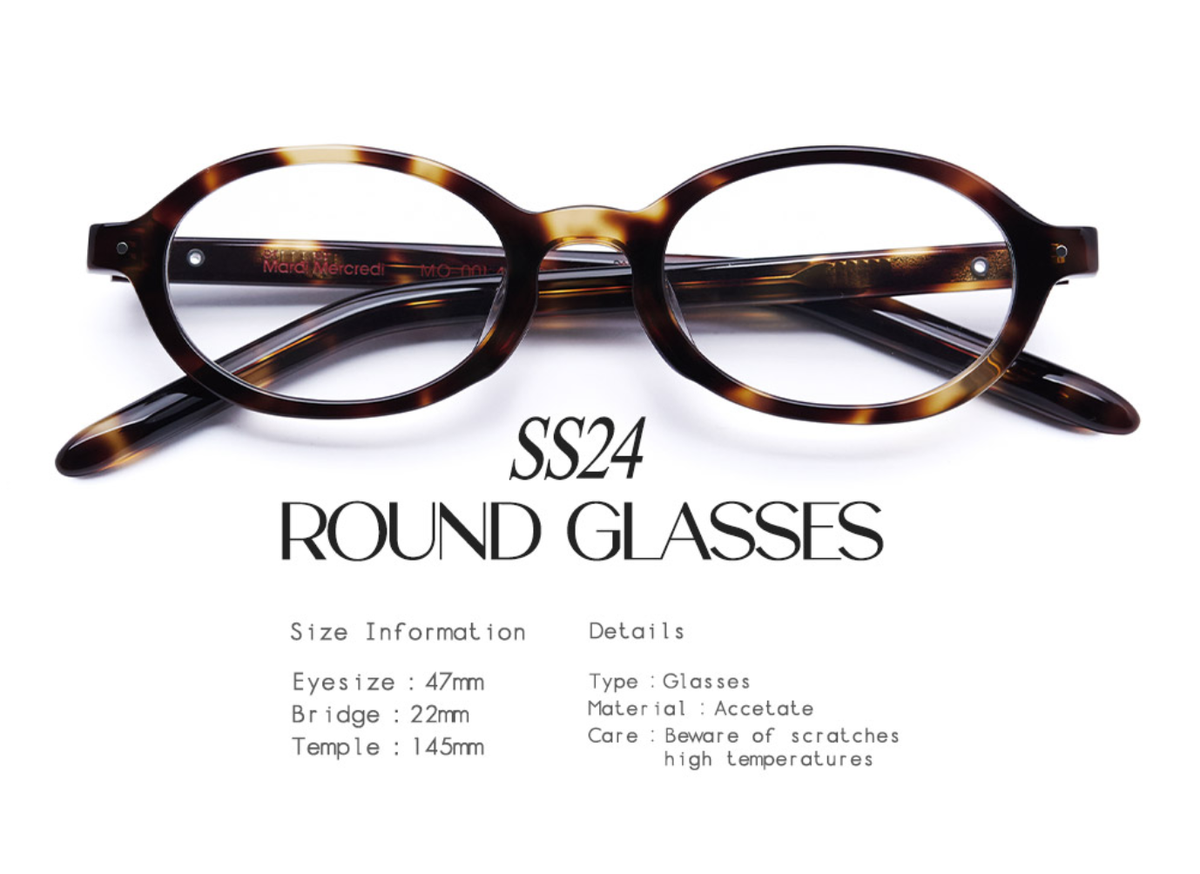 ★MARDI MERCREDI★SQUARE GLASSES M.O-002★大人気★ Mardi Mercredi SQUARE GLASSES M.O-002_BLACK + Ribbon Charm