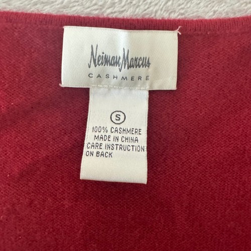 Neiman Marcus Women's 100% Cashmere Sleeveless Knit Sweater S Red Vest - Imagen 3 de 6