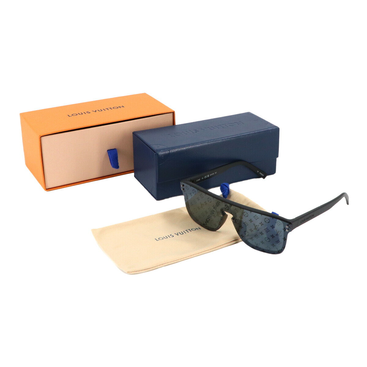 LOUIS VUITTON LV Waimea Sunglasses Monogram Black Mirror Z1082E