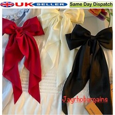 Women Large Bow Ribbon Barrettes Steel Hairpin Satin Hair Clip Hair Accessories