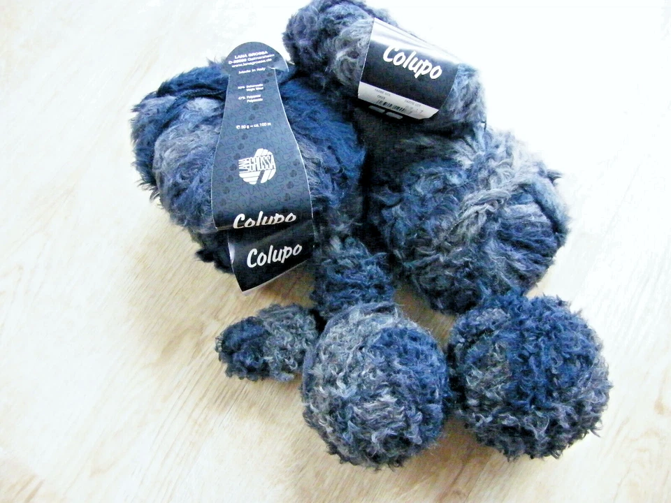 Flauschgarn Lana Grossa "Colupo" Farbe 003 - Dunkelblau/Schwarzblau knapp 300 g - Bild 2 von 4
