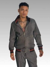 Men's Manzini Dk Grey  Black  Red Mesh Casual Tracksuit Outfits Sets NWT