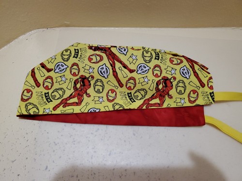 Iron Man Marvel Super Hero Men's Skull/Chemo Surgical Scrub Hat/Cap Handmade - Picture 7 of 7