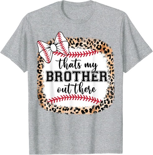 Baseball Sister Thats My Brother Out There Baby Toddler Girl T-Shirt - Picture 6 of 15