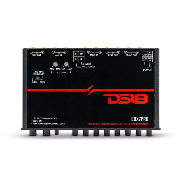 DS18 7 Band In Dash Equalizer with LED Indicator - EQX7PRO 1/2 Din