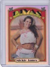 MICKIE JAMES (Rare! *REFRACTOR*) 2007 Topps WWE Heritage II CHROME Diva Card #58