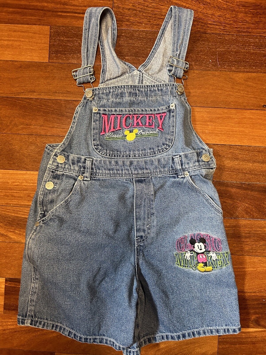 Disney Denim Mickey Shorts Vintage Disney Denim Jean Overall Bib