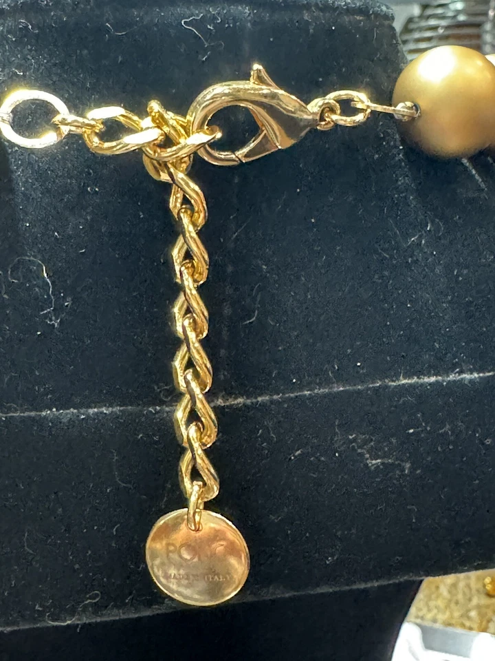 "Collar de eslabones grandes de resina PONO Joan Goodman Italia DORADO, ROSA Y VERDE 18-20""" Foto 4 de 4