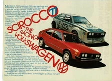 1977 VW Volkswagen Scirocco  red hardtop No. 43 racecar Vintage Print Ad 