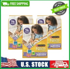 (3 Pack) Purina Kitten Chow Nurture Chicken Recipe Dry Cat Food for Kittens 14lb 1.26 per pound