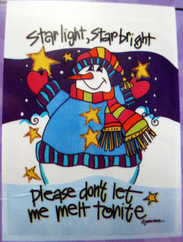 small Applique "Star light, Star bright ..." SNOWMAN Garden Flag (12.5" x 18")