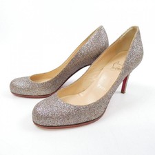 Christian Louboutin Pumps Heel Sandal Gold Glitter EU:35