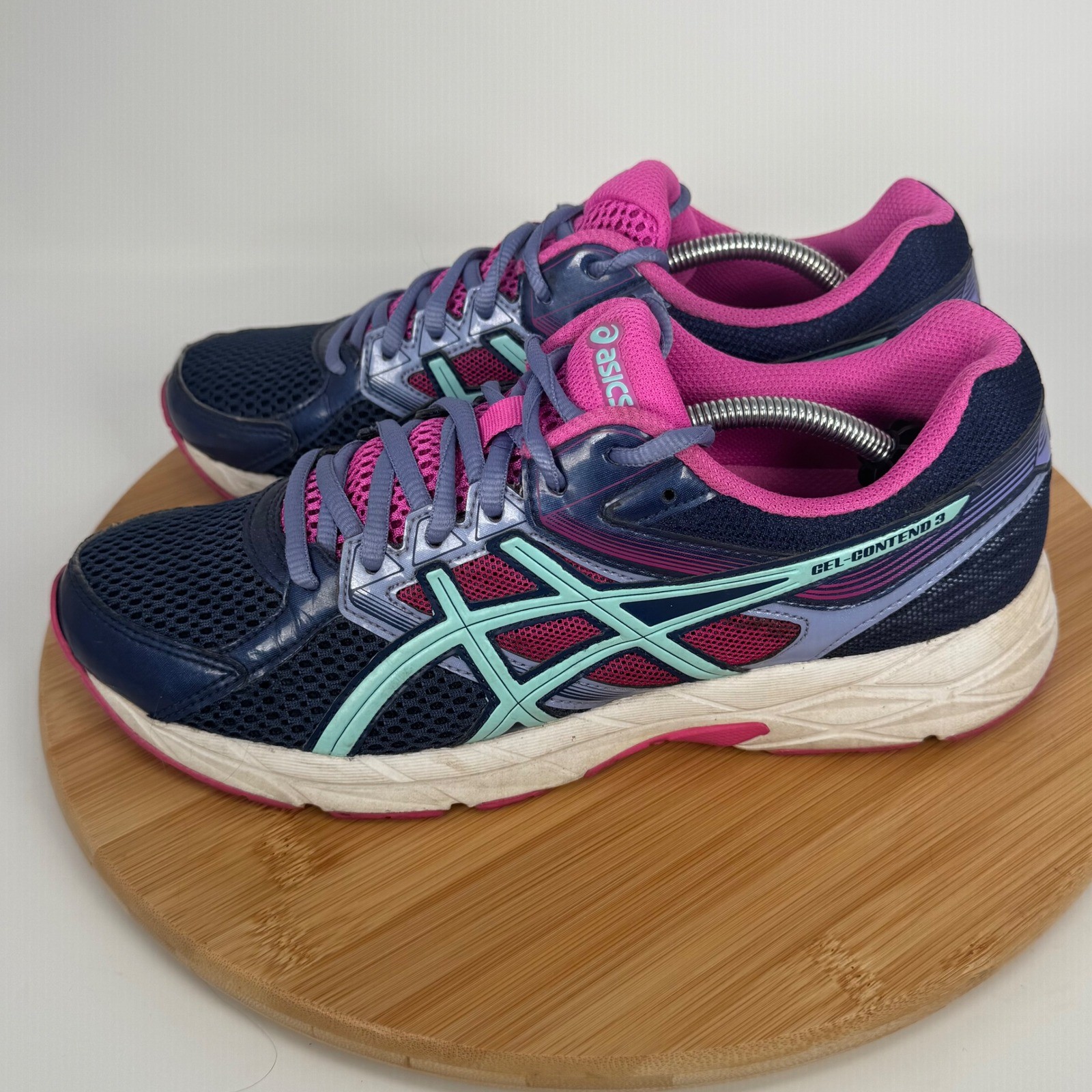ASICS Gel Contend 3 Navy Pink Blue Running Shoes Women's Size 9 Sneakers thumbnail 4
