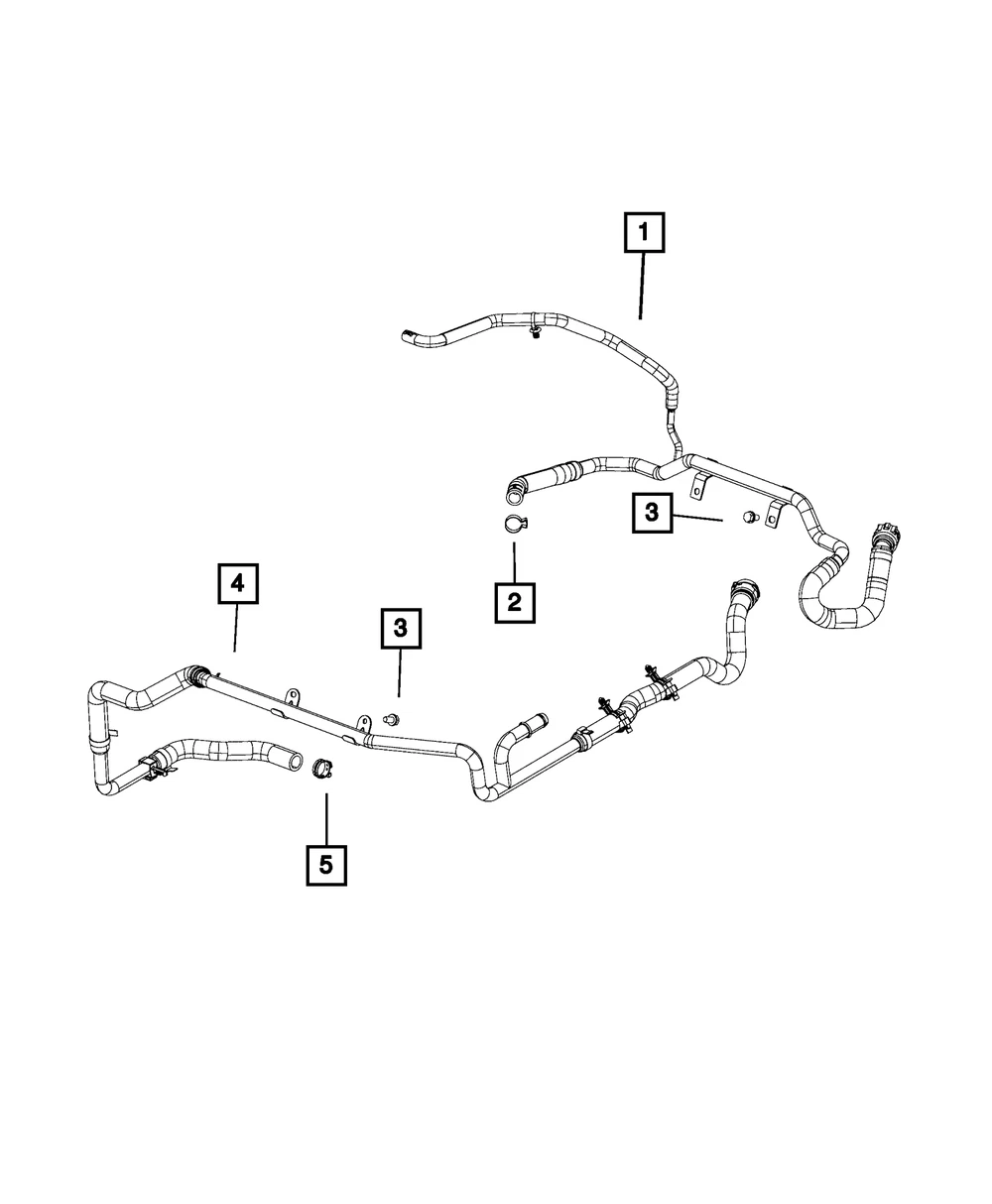 Manguera de retorno del calentador para Mopar (N/P 68104967AB)